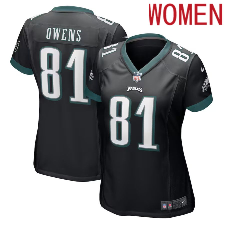 Women Philadelphia Eagles 81 Terrell Owens Nike Black Retired Player NFL Jersey